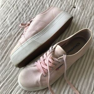 Baby Pink Platform Superga Sneakers